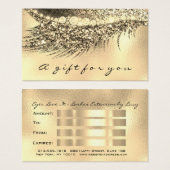 Geschenkgutschein Metallic Gold Lash Glam Makeup (Vorne & Hinten)