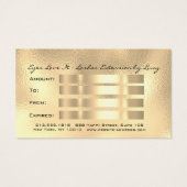 Geschenkgutschein Metallic Gold Lash Lux Makeup (Rückseite)