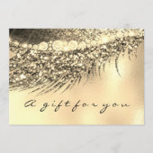 Geschenkgutschein Metallic Gold Lash Schönheit Mak (Vorderseite)