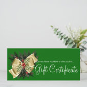 Geschenkgutschein Mistletoe & Tan Bow (Stehend Vorderseite)