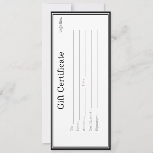 Geschenkgutschein mit benutzerdefiniertem Logo (Vorderseite)