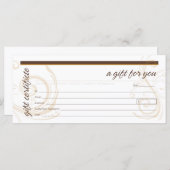 Geschenkgutschein mit moderner Swirt-Motif (Vorne/Hinten)