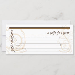 Geschenkgutschein mit moderner Swirt-Motif