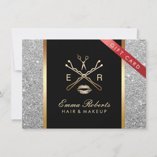 Geschenkgutschein Modernes Silberhaar für Glitzer (Vorderseite)