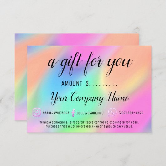 Geschenkgutschein Modernes Soziallogo QR (Vorne/Hinten)