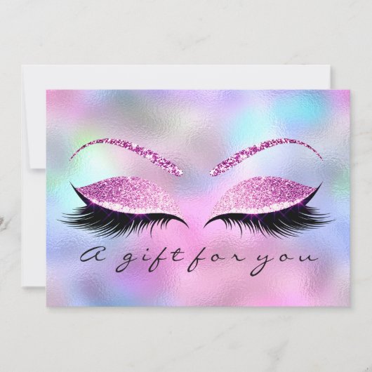 Geschenkgutschein Ombre Pink Lashes Schminke (Vorderseite)