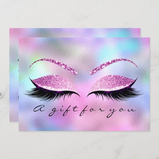 Geschenkgutschein Ombre Pink Lashes Schminke (Vorne/Hinten)