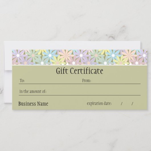 Geschenkgutschein Pastel Florals (Vorderseite)