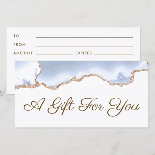 Geschenkgutschein pastellblau (Vorne/Hinten)