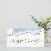 Geschenkgutschein pastellblau (Stehend Vorderseite)