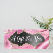 Geschenkgutschein "Pink Agate Black Foil" (Stehend Vorderseite)
