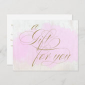 Geschenkgutschein "Pink Watercolor Calligrafy" (Vorne/Hinten)
