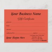 Geschenkgutschein Postkarte (Rückseite)