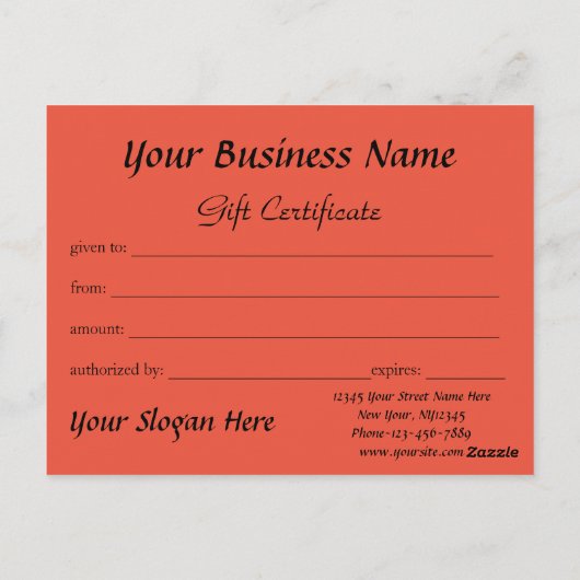 Geschenkgutschein Postkarte (Rückseite)