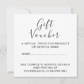 Geschenkgutschein Pros Geschäftskarte (Rückseite)