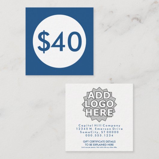 Geschenkgutschein Rabattkarte (Vorne/Hinten)