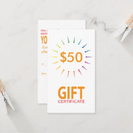 Geschenkgutschein rainbowBurst Rabattkarte