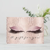 Geschenkgutschein Rosa Damask Lashes Schönheitsmit (Stehend Vorderseite)