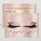 Geschenkgutschein Rosa Damask Lashes Schönheitsmit (Vorne/Hinten)