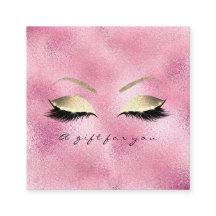 Geschenkgutschein Rosa Glitzer Goldstriche Makeup