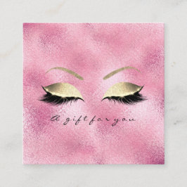 Geschenkgutschein Rosa Glitzer Goldstriche Makeup Rabattkarte