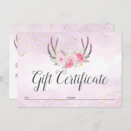 Geschenkgutschein Rosa Gold Antlers Chic Card Einladung