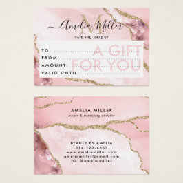 Geschenkgutschein Rosa Gold Glitzer Agate