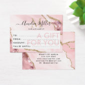 Geschenkgutschein Rosa Gold Glitzer Agate (Schreibtisch)