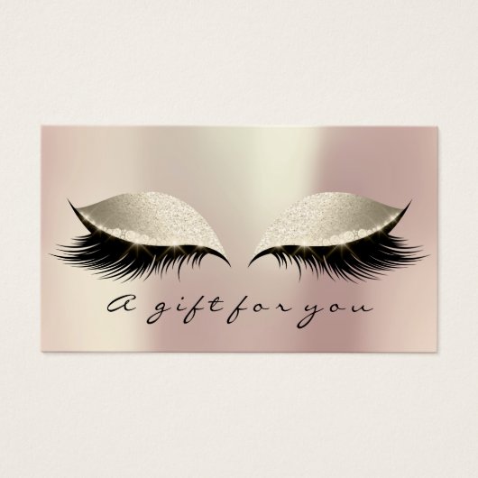 Geschenkgutschein Rosa Gold Lashes Makeup (Vorderseite)