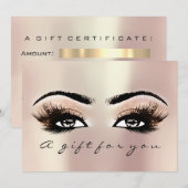 Geschenkgutschein Rosa Lashes Schönheitsmittel (Vorne/Hinten)