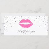 Geschenkgutschein | Rosa Lippen Silver Confetti (Vorderseite)
