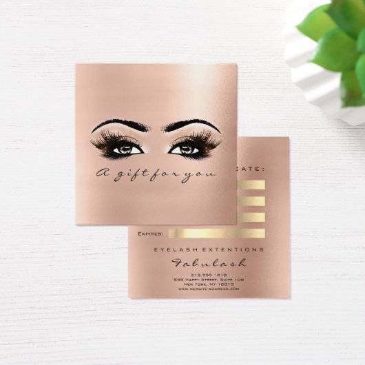 Geschenkgutschein Rosa Rose Blush Lashes Makeup (Schreibtisch)