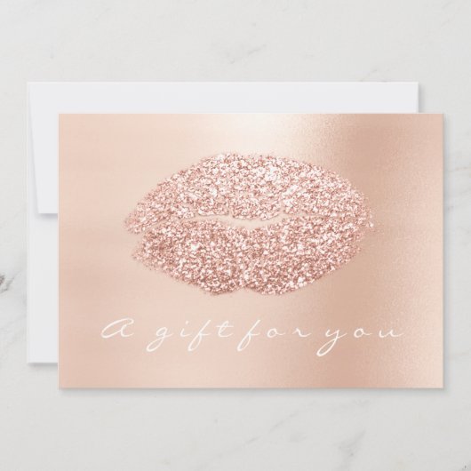 Geschenkgutschein Rosa Rose Gold Kiss Beauty Studi (Vorderseite)
