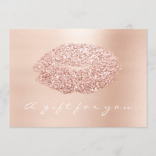 Geschenkgutschein Rosa Rose Gold Kiss Beauty Studi (Vorderseite)
