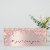 Geschenkgutschein Rose Gold Makeup Haarbindeln Las Einladung (Stehend Vorderseite)