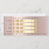 Geschenkgutschein Rose Gold Makeup Haarbindeln Las Einladung (Rückseite)