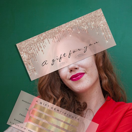 Geschenkgutschein Rose Gold Makeup Haarbindeln Las Einladung