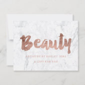 Geschenkgutschein Rose Gold Schönheitsskriptmarmor (Vorderseite)