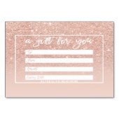 Geschenkgutschein Rose Goldtypografie Rose Gold Lo Tischnummer (Rückseite)