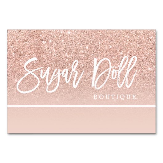 Geschenkgutschein Rose Goldtypografie Rose Gold Lo Tischnummer (Vorderseite)