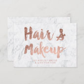 Geschenkgutschein Rose Goldtypografie Weißmarmor (Vorne/Hinten)