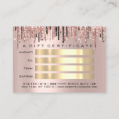 Geschenkgutschein-Rose Makeup Eyelash Haarnägel Visitenkarte (Rückseite)