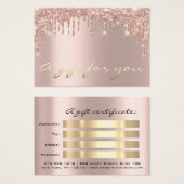 Geschenkgutschein Rose Tropfen Eyelash Makeup Haar (Vorne & Hinten)