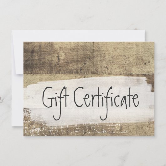 Geschenkgutschein Rustic Holz Shabby Grunge Vintag (Vorderseite)