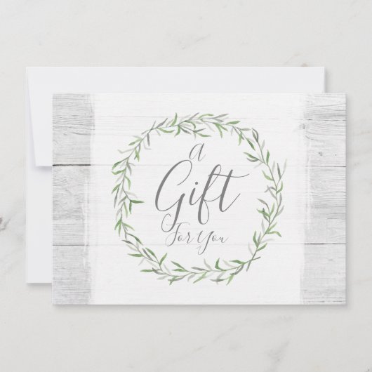 Geschenkgutschein Rustikales Holz und botanisches  (Vorderseite)
