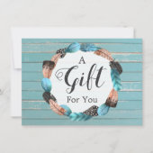 Geschenkgutschein Rustikales türkisfarbenes Holz u (Vorderseite)