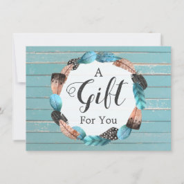 Geschenkgutschein Rustikales türkisfarbenes Holz u