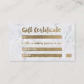 Geschenkgutschein schicke goldene Lashes Makeup Ma Rabattkarte (Rückseite)