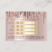 Geschenkgutschein Schönheit Makeup Eyelash Rose Tr Visitenkarte (Rückseite)