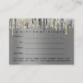 Geschenkgutschein Schönheit Shop Haarnagel Silber Visitenkarte (Rückseite)